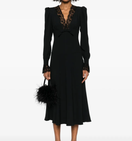 알렉산드라리치 V넥 미디 드레스