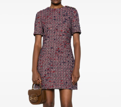 구찌 트위드 버튼 디테일 드레스