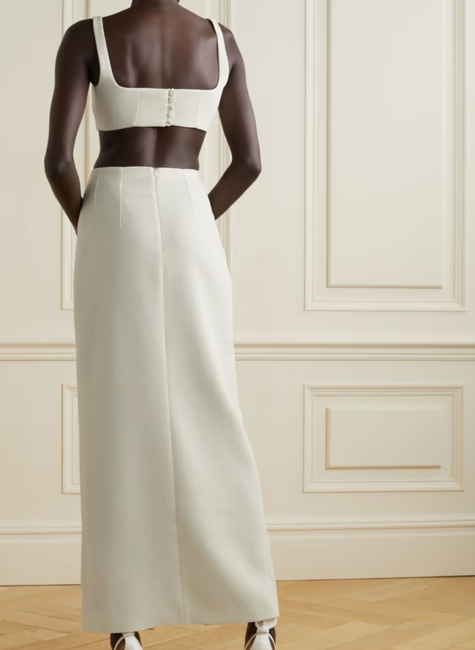 EMILIA WICKSTEAD 다샤 컷아웃 크레이프 가운 후면 제품 이미지