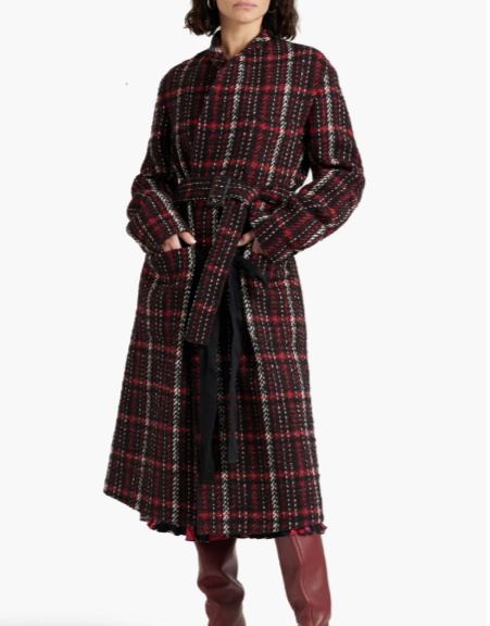 [The Outnet] MARNI Checked wool-blend tweed coat
