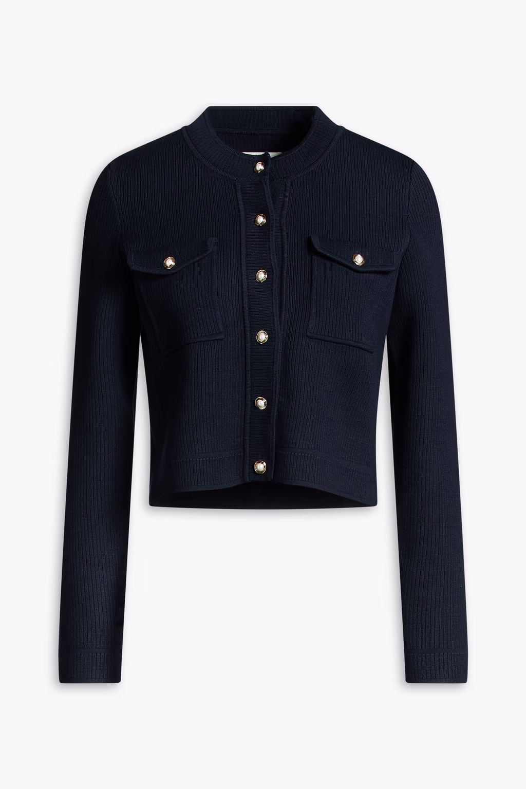 Sandro 리브 니트 카디건 네이비블루 제품 이미지