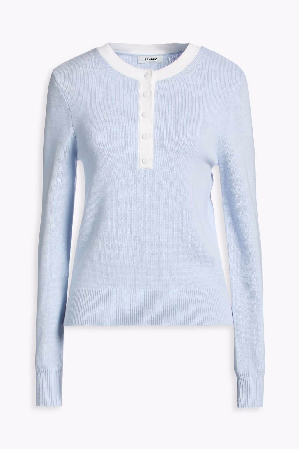 Sandro 울 캐시미어 혼방 스웨터 스카이블루 제품 이미지