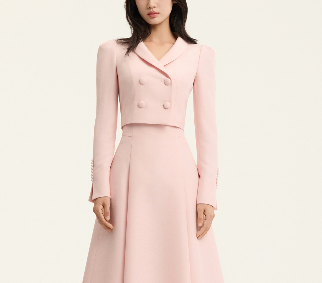 AVOUAVOU 울 실크 크롭 자켓 핑크 제품 이미지