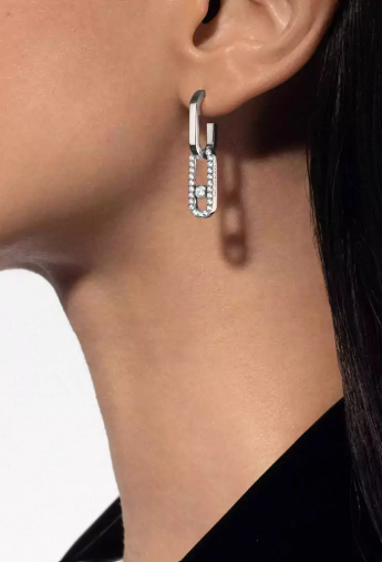 MESSIKA 무브 링크 화이트 골드 다이아몬드 이어링 제품 이미지
