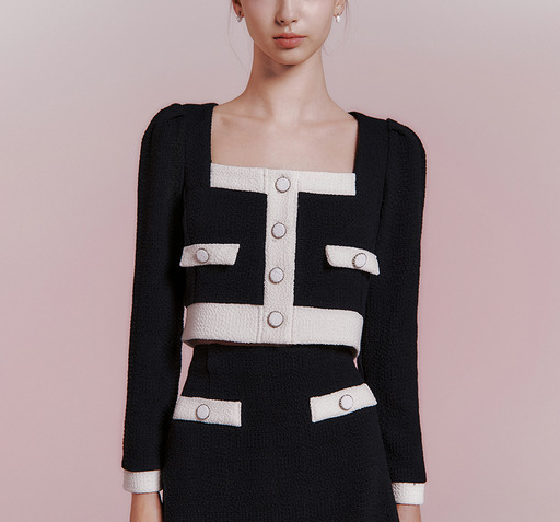 [W CONCEPT] 이바나헬싱키 트위드 저지 재킷