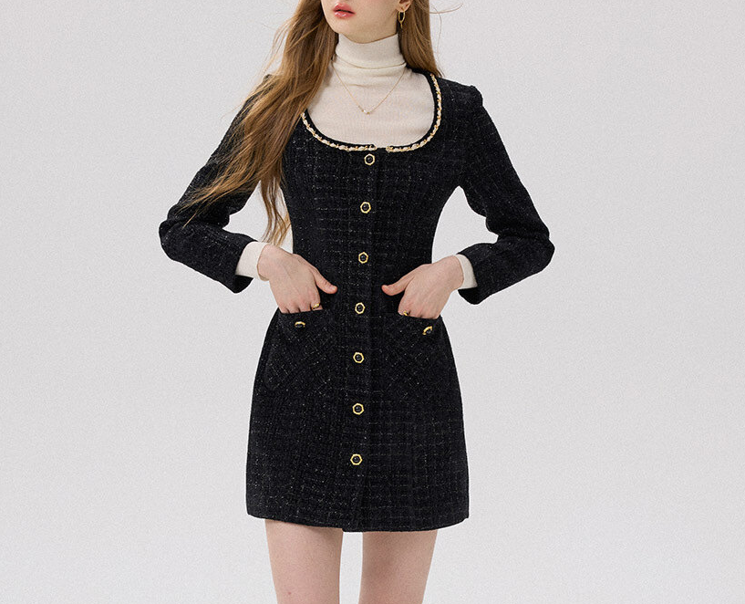 [W CONCEPT] 신스덴 그랜드 트위드 미니 원피스